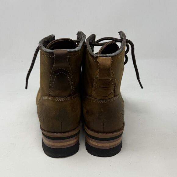 Skechers Logger Boots Womens 6.5 Brown Leather Chunky Heel Y2K Biker 47808 - Picture 11 of 16